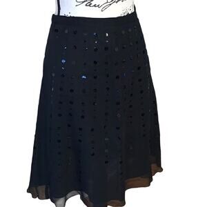 Silkland petite black skirt sequined 6P NWT‎